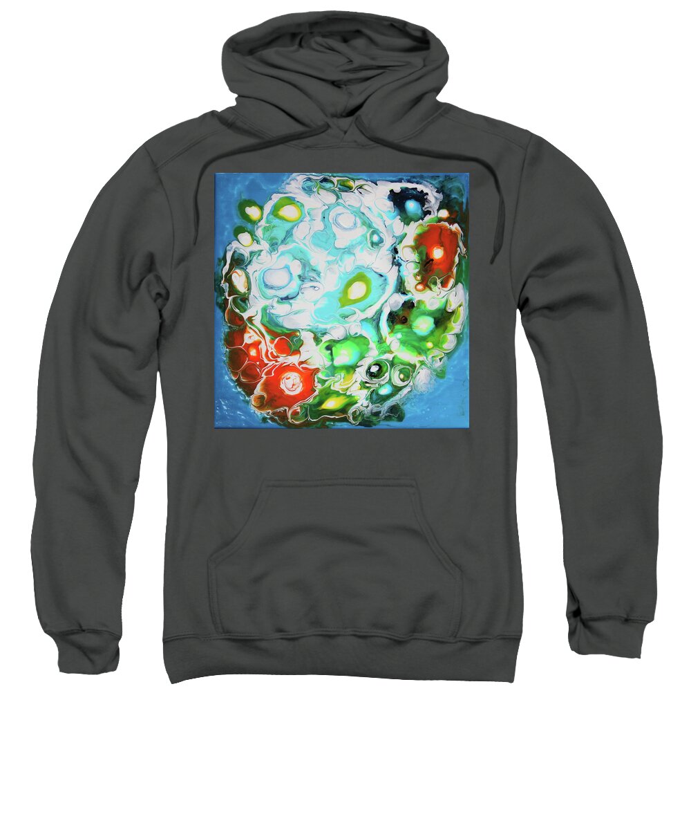 Aqua Sweatshirt featuring the painting Spring to Life by Madeleine Arnett