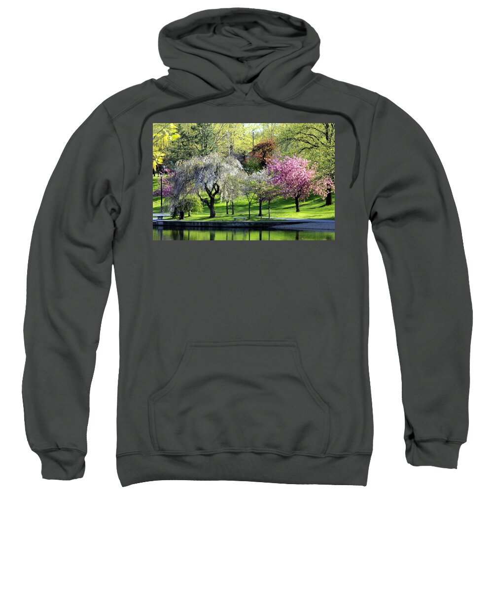 Horizontal Sweatshirt featuring the photograph Springtime in Wade Park by Valerie Collins