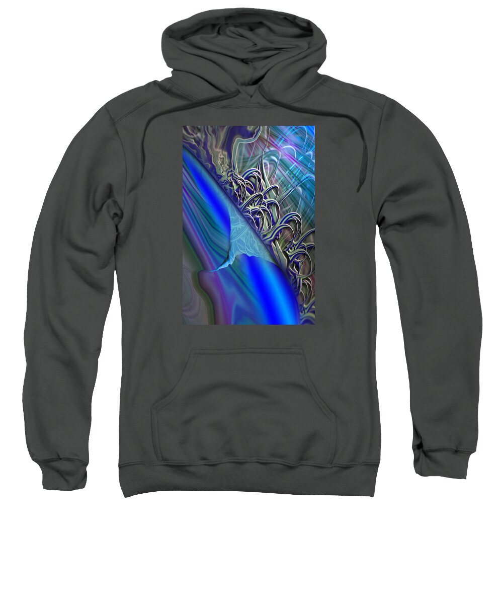 Mighty Sight Studio Abstractions Surrealism  Sweatshirt featuring the painting Sprinters Awl by Steve Sperry
