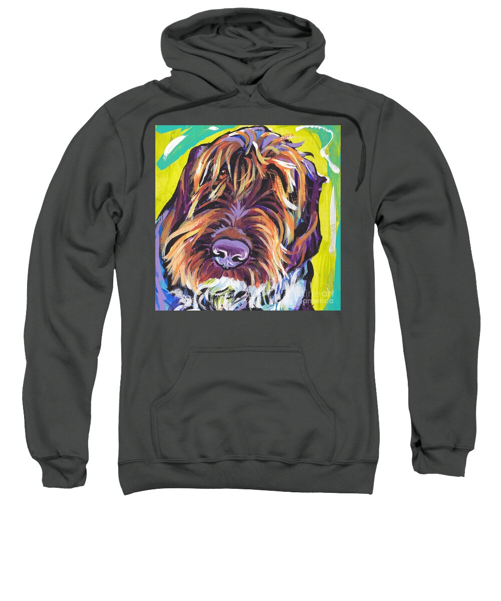 Spinone Italiano Sweatshirt featuring the painting Spumoni Spinone by Lea S