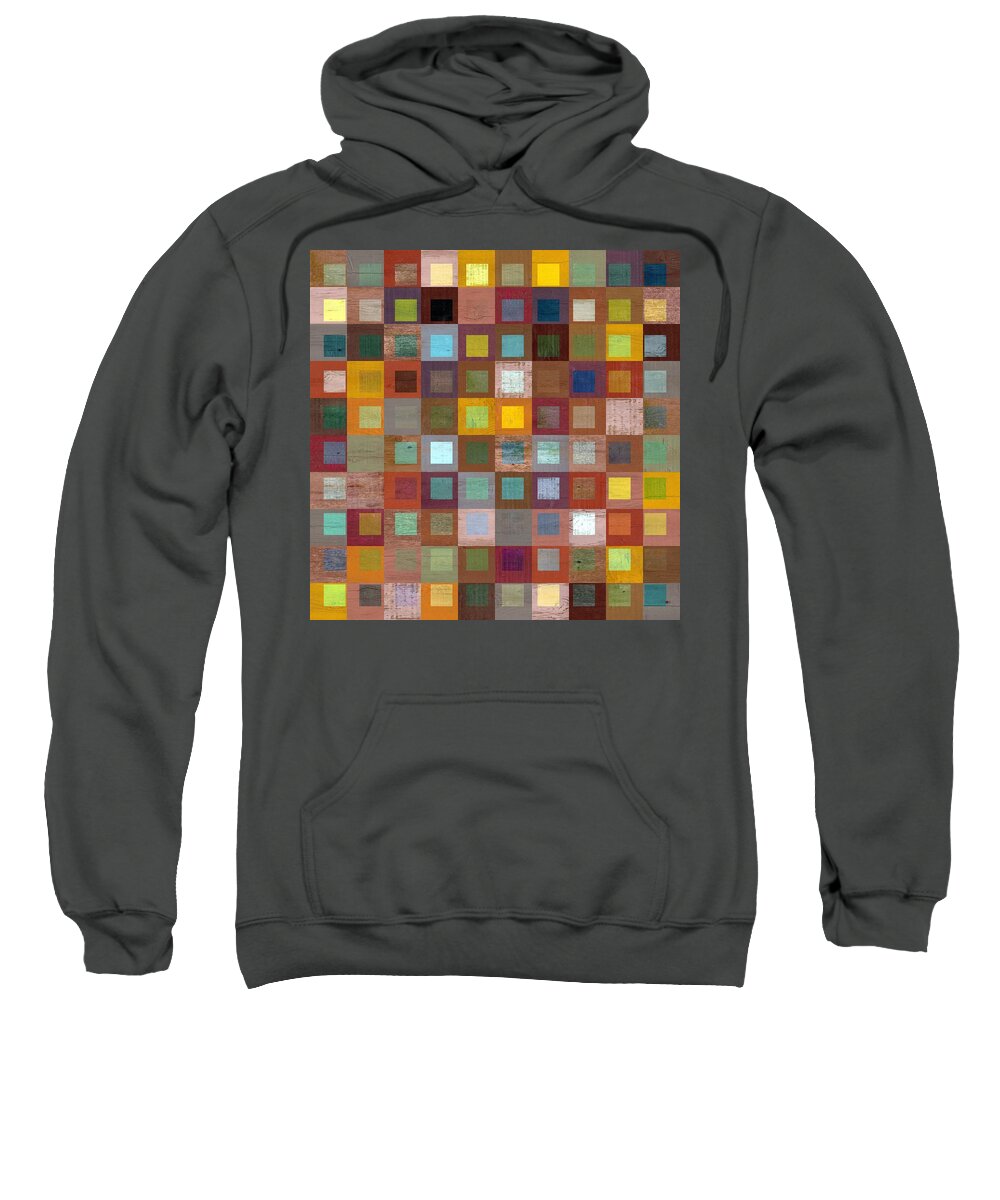 Abstract Sweatshirt featuring the digital art Squares in Squares Four by Michelle Calkins