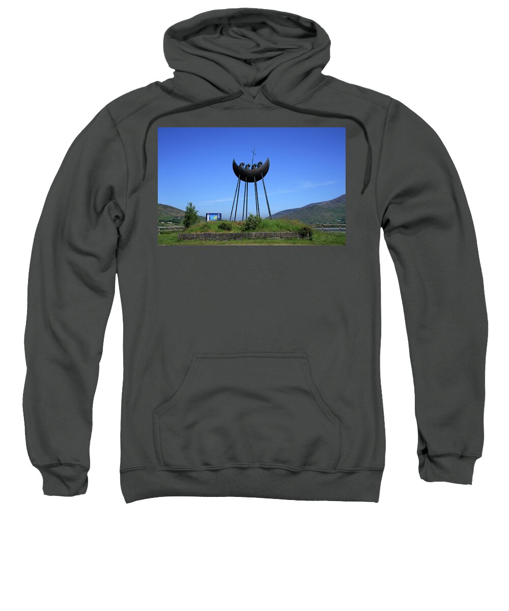 Irish Sweatshirt featuring the photograph St Brendan The Navigator Monument by Aidan Moran