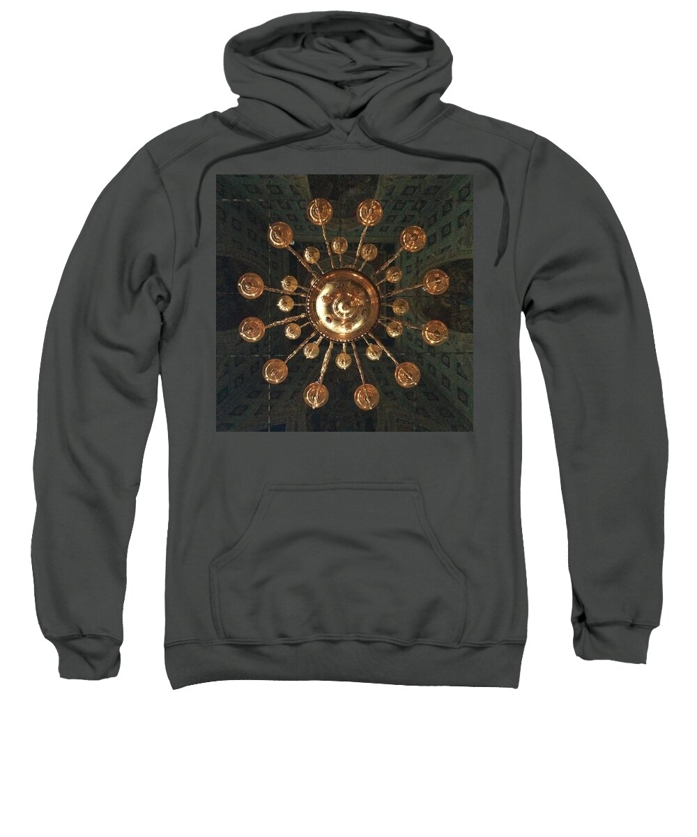 Chandelier Sweatshirt featuring the photograph St John the Baptist Church Uglich by Annette Hadley