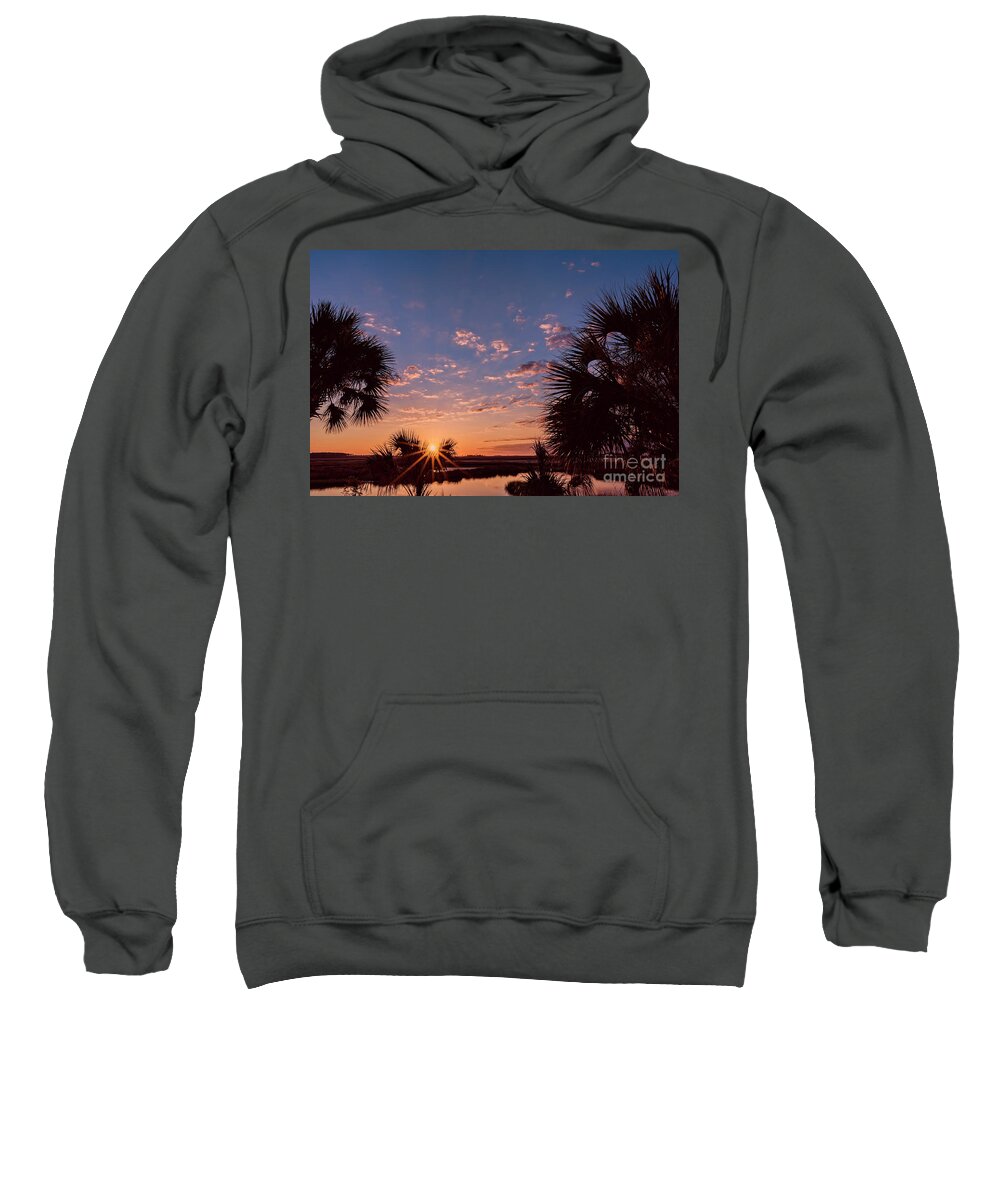 Sunrises Sweatshirt featuring the photograph St. Marks National Wildlife Refuge Sunrise by DB Hayes
