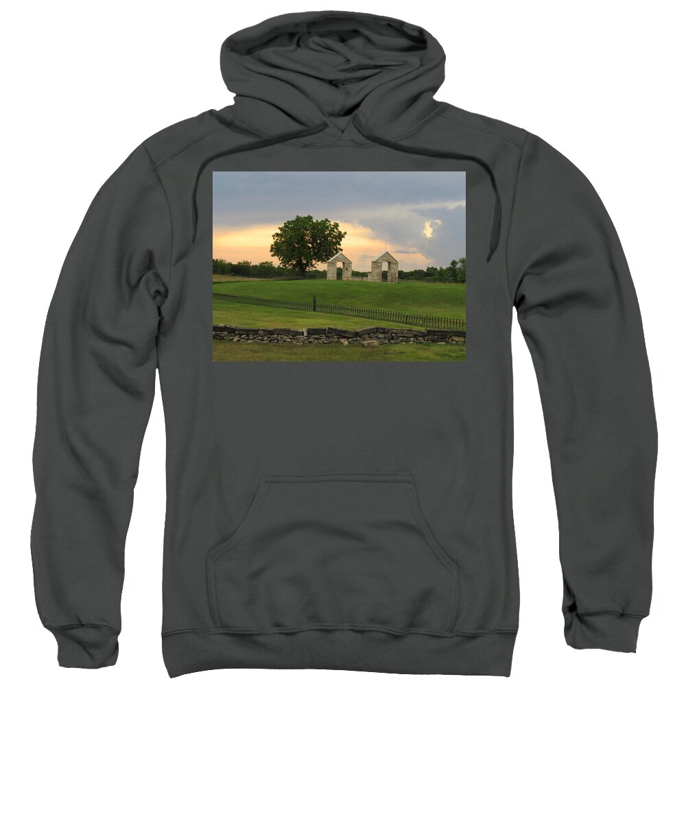 Church Sweatshirt featuring the photograph St. Patrick's Mission Church Memorial by Keith Stokes