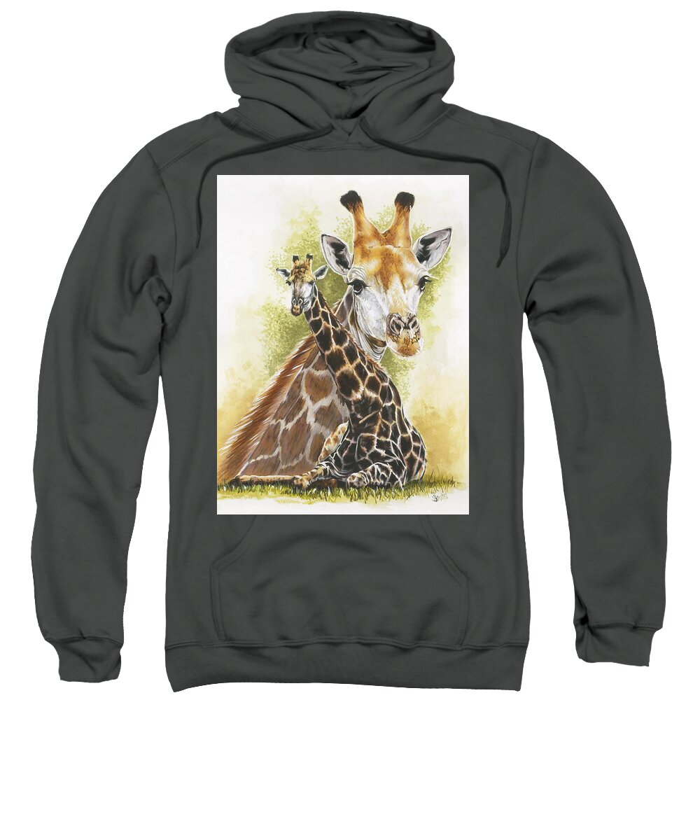 Giraffe Sweatshirt featuring the mixed media Stateliness by Barbara Keith