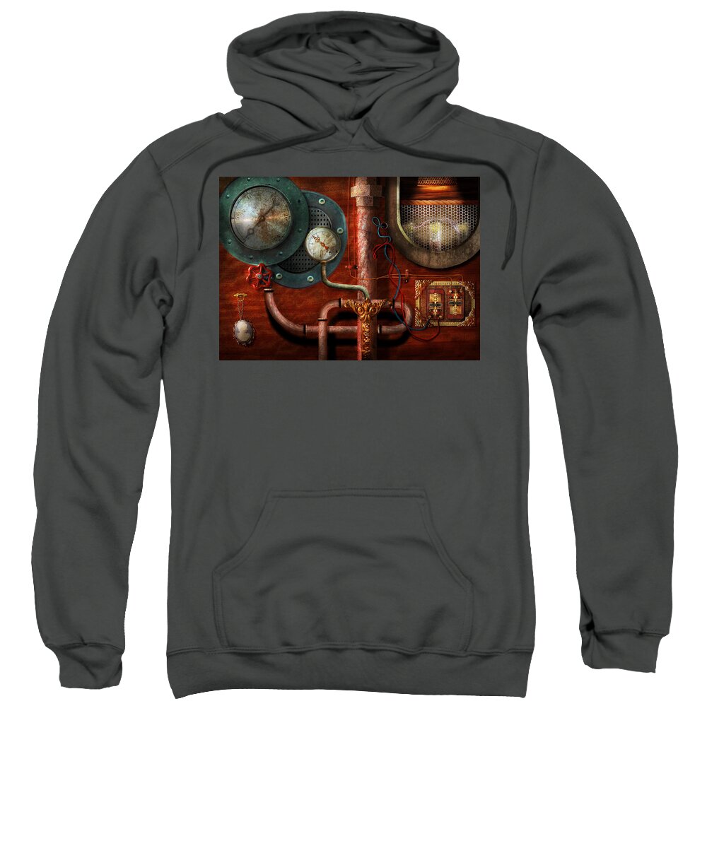 Suburbanscenes Sweatshirt featuring the photograph Steampunk - Controls by Mike Savad