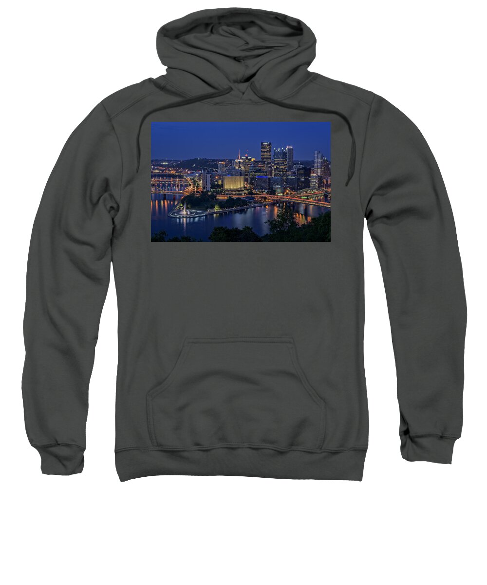 Pittsburgh Sweatshirt featuring the photograph Steel City Glow by Rick Berk
