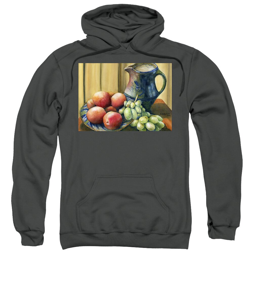 Still Life Sweatshirt featuring the painting Still life with Fruit by Wendy Keeney-Kennicutt