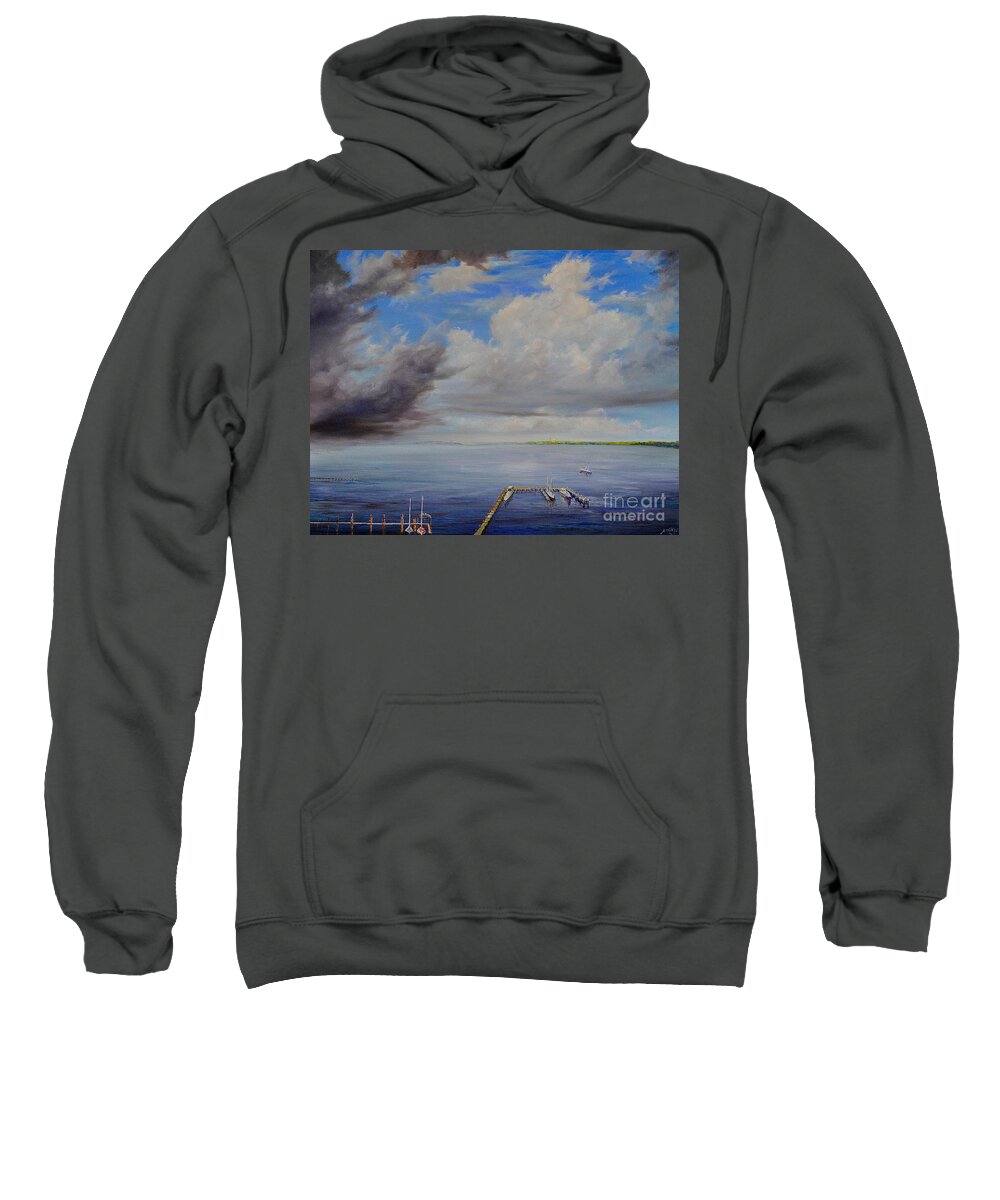 Sky Sweatshirt featuring the painting Storm on the Indian River by AnnaJo Vahle
