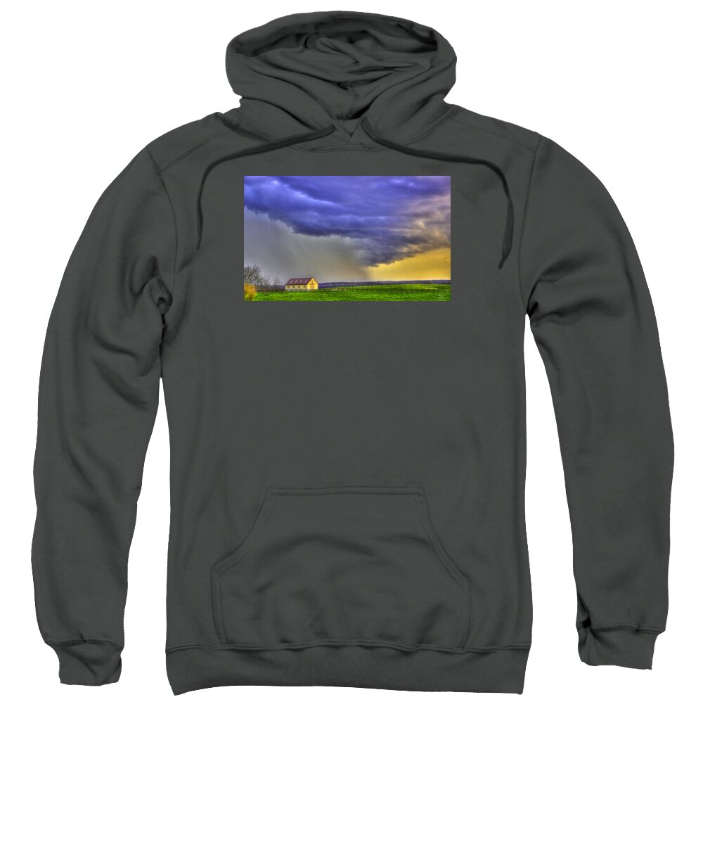 Landscape Sweatshirt featuring the photograph Storm Over River by Sam Davis Johnson