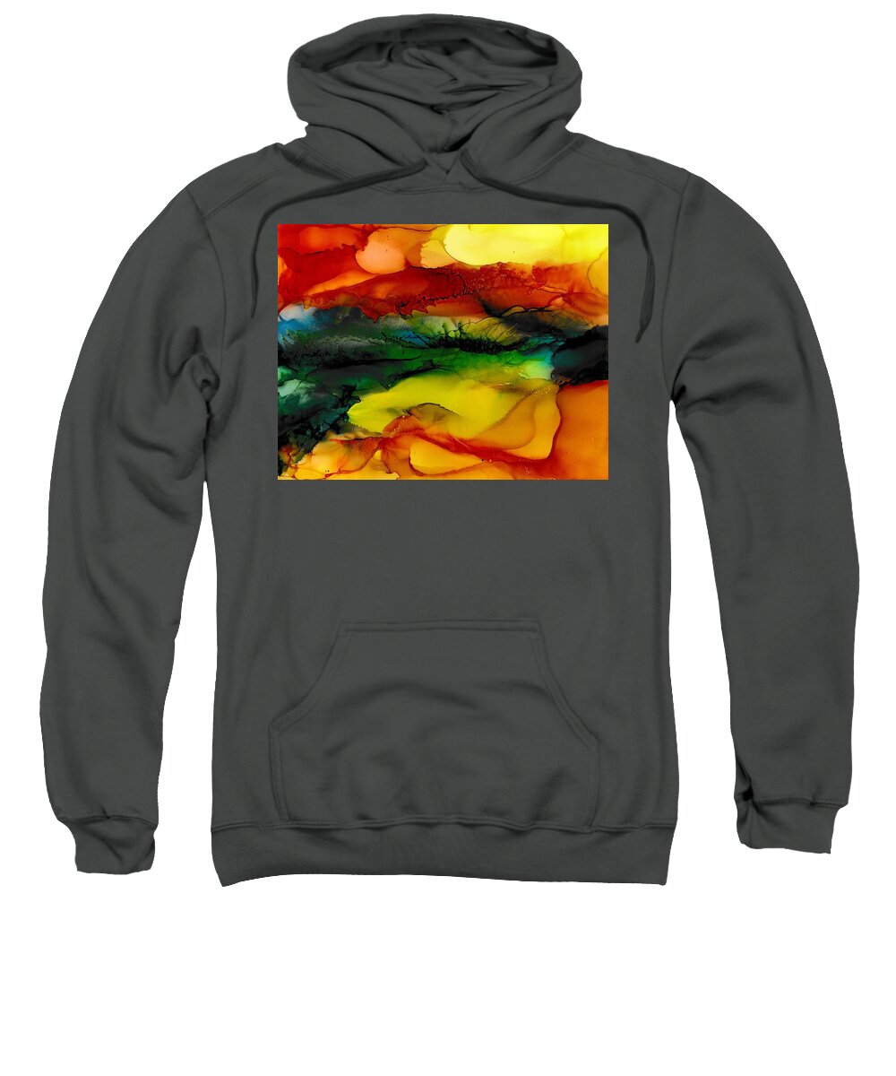 Abstract Sweatshirt featuring the painting Stormy by Louise Adams