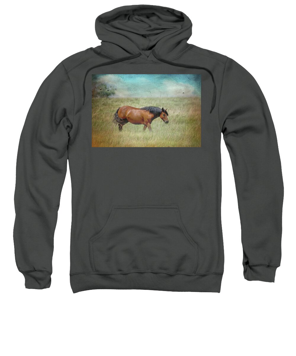 Tallgrass Sweatshirt featuring the photograph Strolling through the Tallgrass by Jolynn Reed