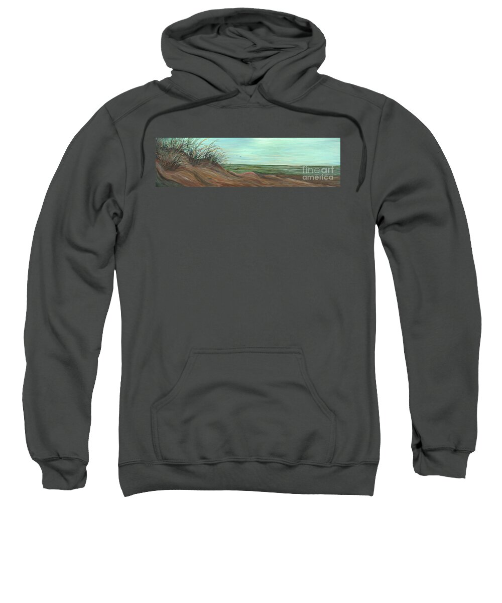 Summer Sweatshirt featuring the painting Summer Sand Dunes by Nadine Rippelmeyer