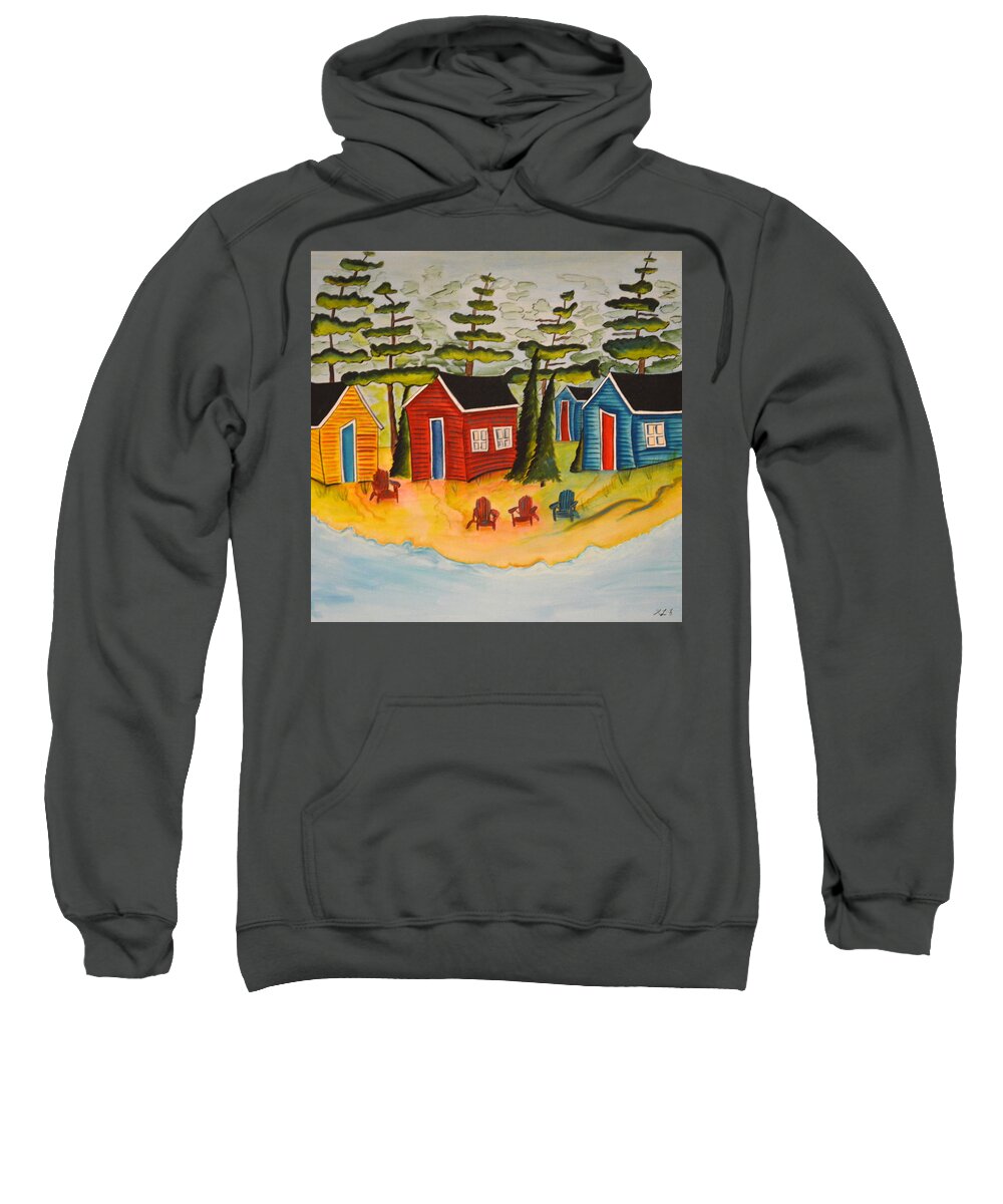 Abstract Sweatshirt featuring the painting Summer Time by Heather Lovat-Fraser
