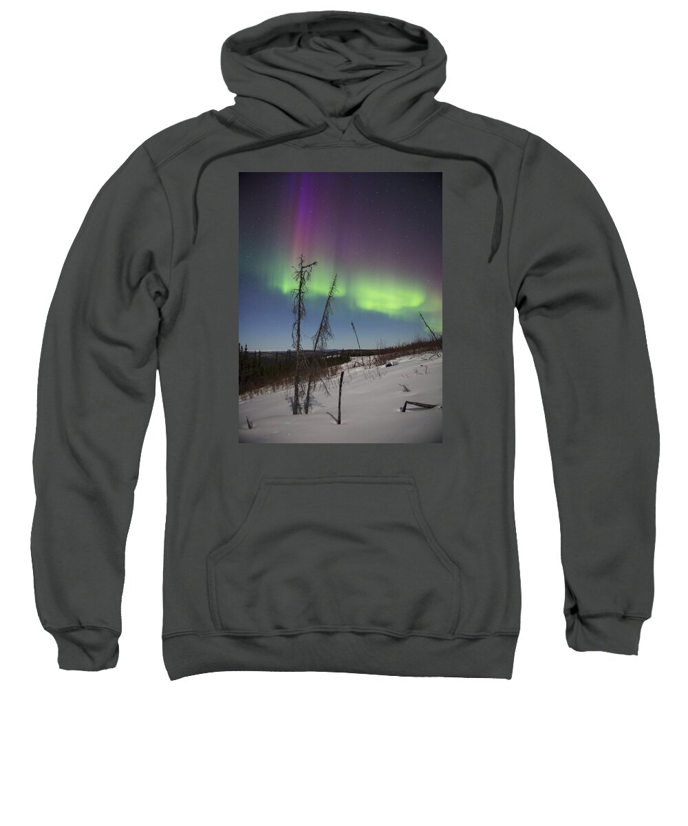 Aurora Borealis Sweatshirt featuring the photograph Sun-Kissed Aurora by Ian Johnson