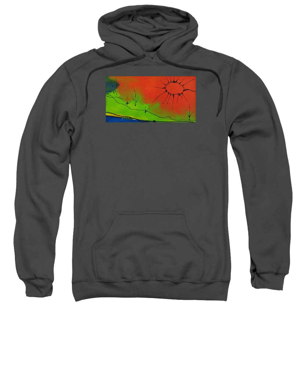 Abstract Sweatshirt featuring the painting Sunny Day by Louise Adams