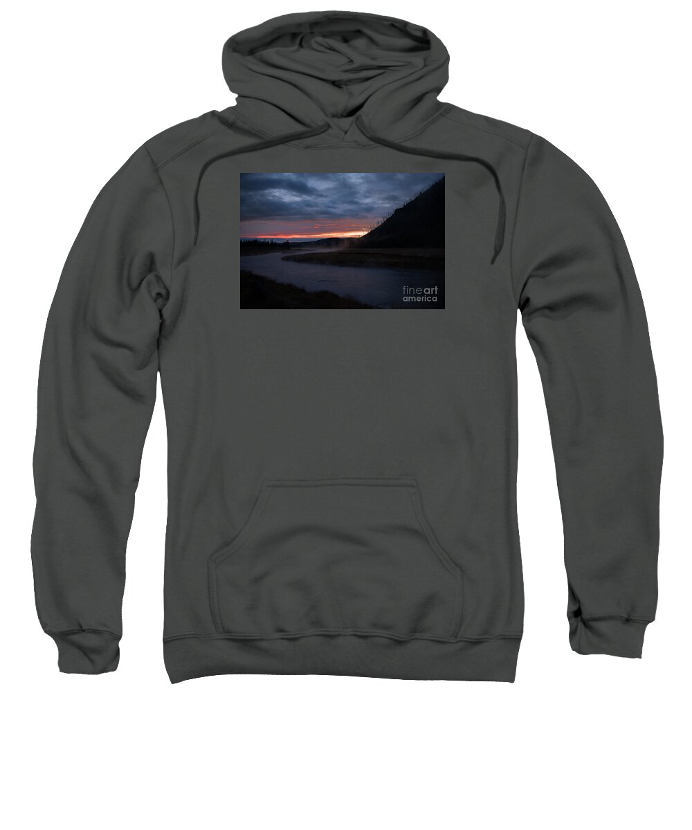 Landscape Sweatshirt featuring the photograph Sunrise on the Madison River by Dennis Hammer