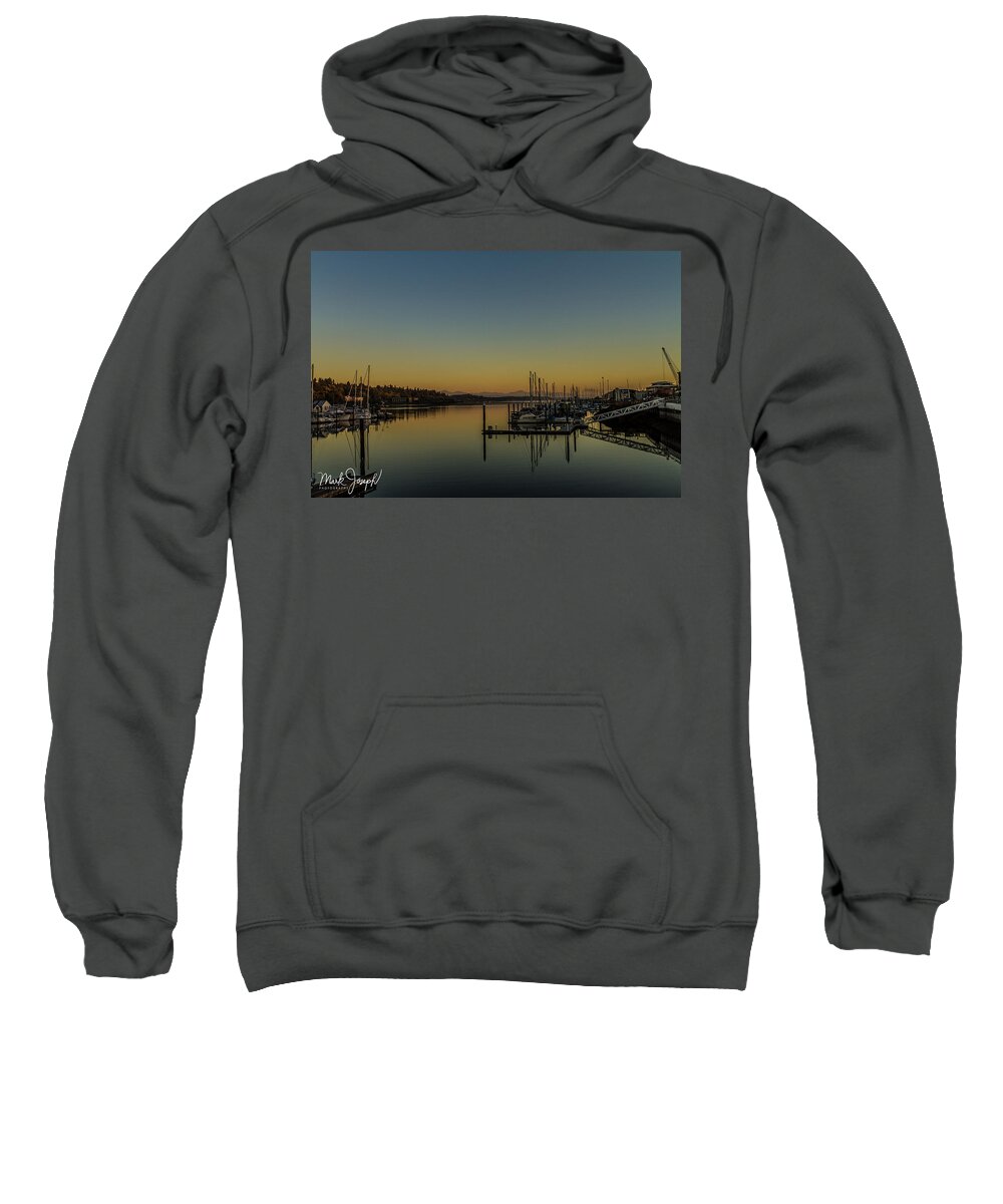 Sunrise Sweatshirt featuring the photograph Sunrise on the Olympia Waterfront by Mark Joseph