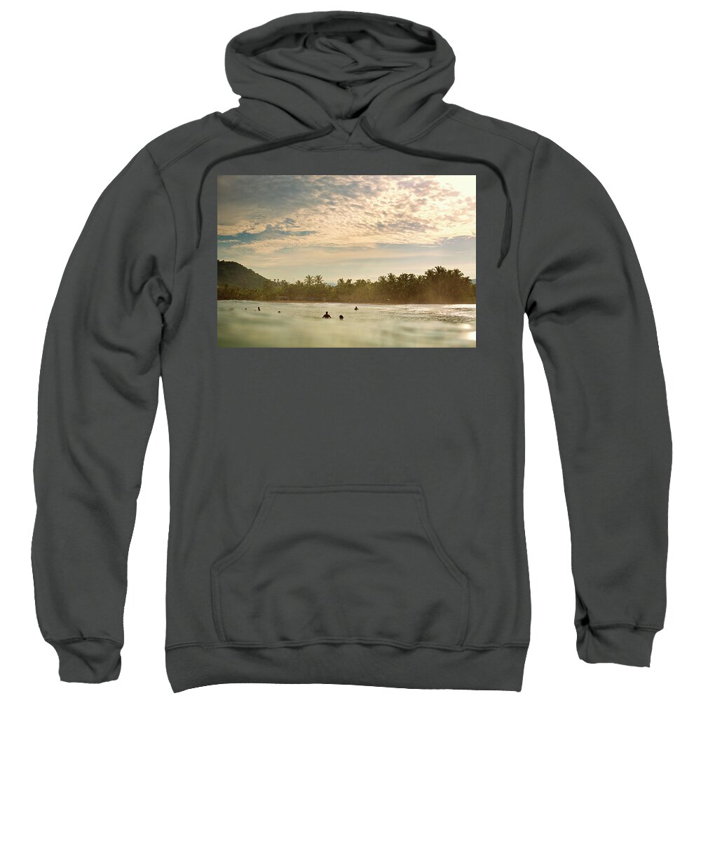 Surfing Sweatshirt featuring the photograph Sunrise Surfers by Nik West