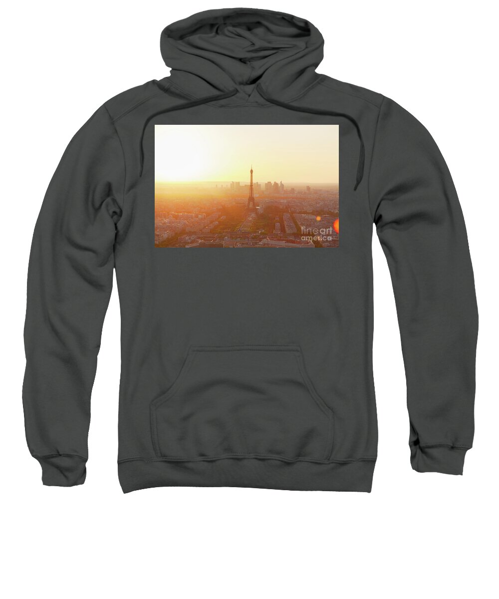 Eiffel Sweatshirt featuring the photograph Sunset above Paris by Anastasy Yarmolovich