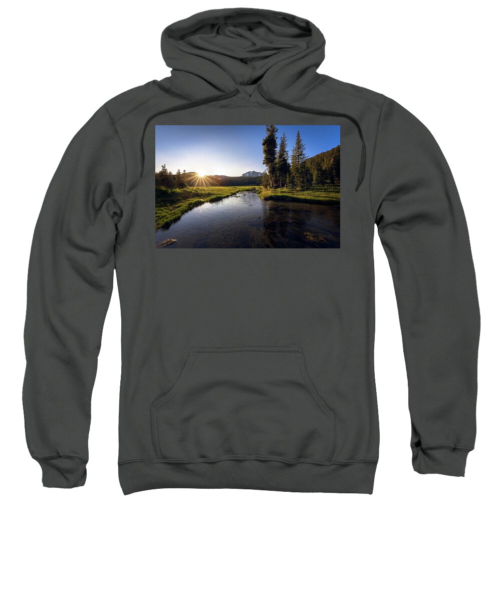 California Sweatshirt featuring the photograph Sunset at Kings Creek in Lassen Volcanic National by John Hight