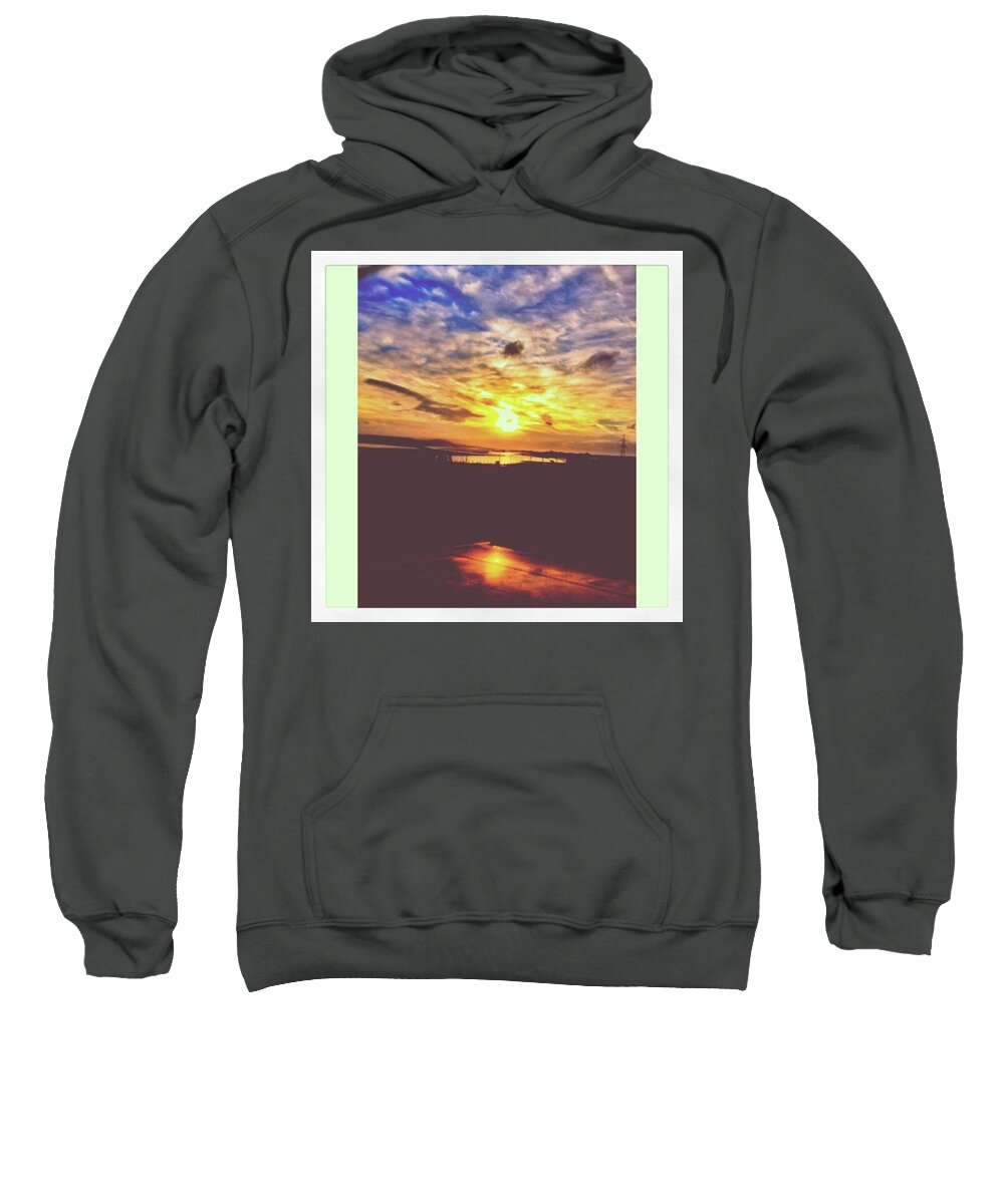 Beautiful Sweatshirt featuring the photograph Sunset In Trostre. On My Way Back From by Tai Lacroix