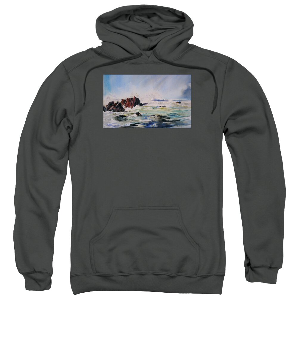 Surf Sweatshirt featuring the painting Surf's Up by P Anthony Visco