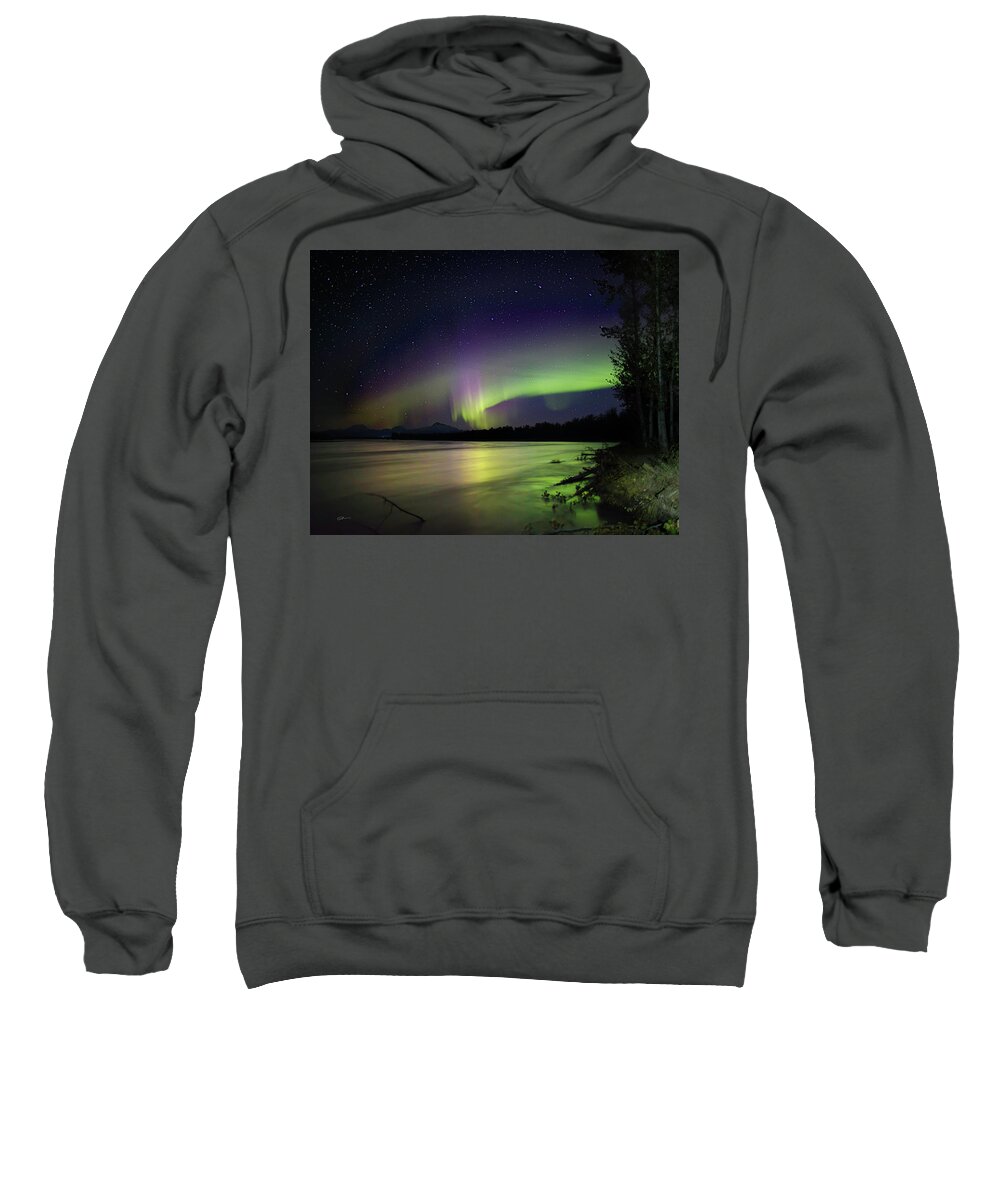 Alaska Sweatshirt featuring the photograph Susitna Glow by Ed Boudreau