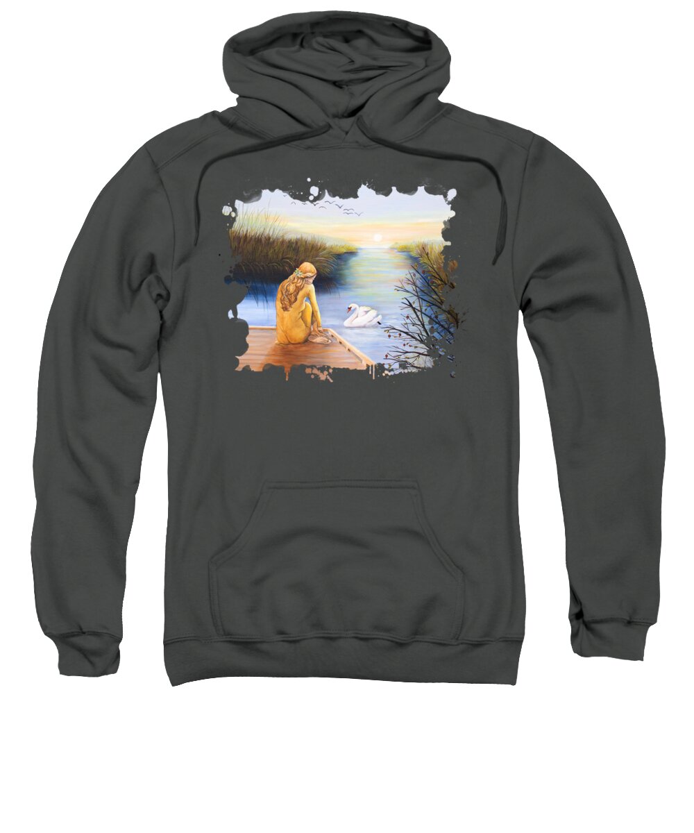 Nature Sweatshirt featuring the painting Swan Bride T-shirt by Dorothy Riley