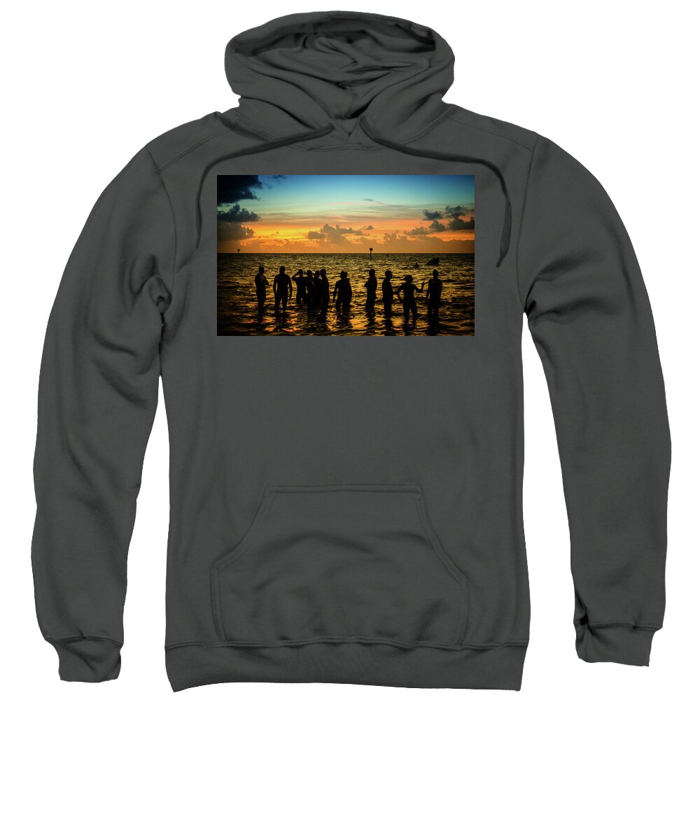 Landscape Sweatshirt featuring the photograph Swimmers Sunrise by Joe Shrader