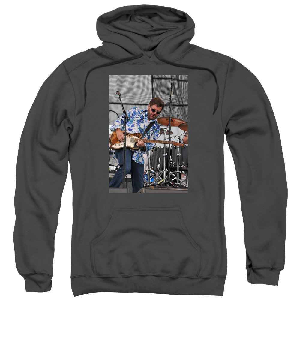 Tab Sweatshirt featuring the photograph Tab Benoit plays his 1972 Fender Telecaster Thinline Guitar by Ginger Wakem