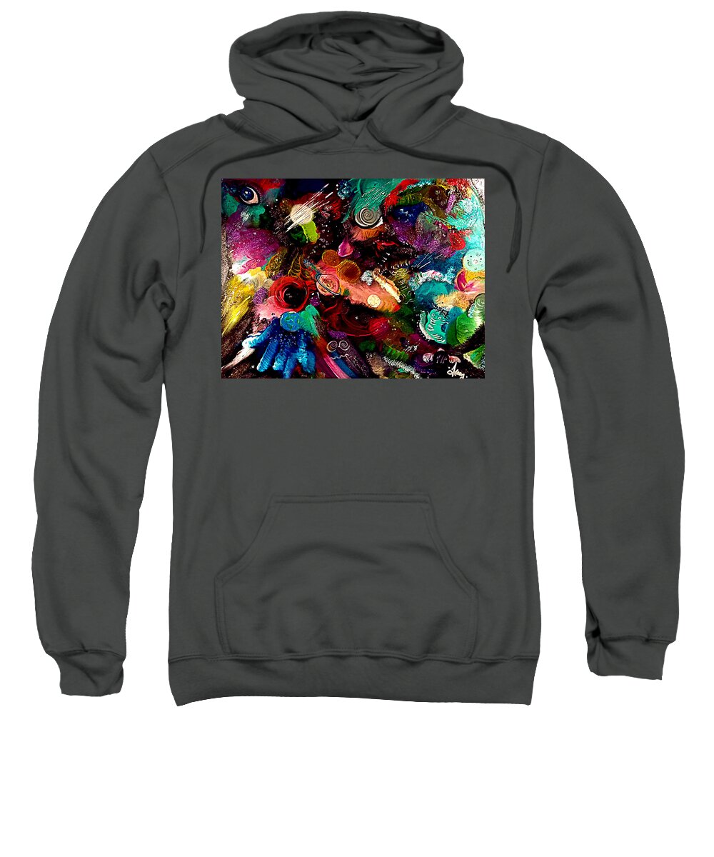 Metaphysical Sweatshirt featuring the painting Take Me Back To The Stars by Tracy McDurmon