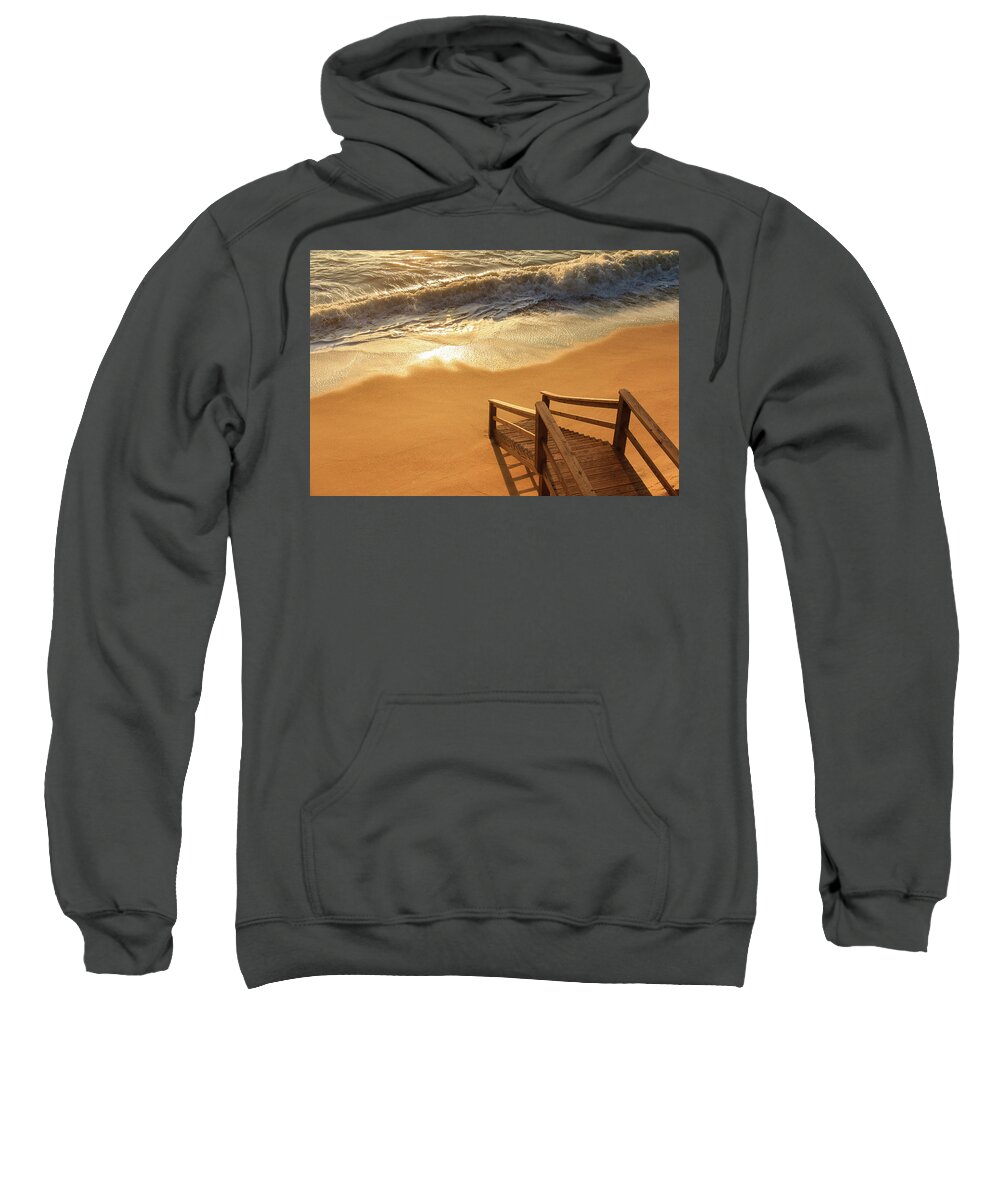 Cape Hatteras Sweatshirt featuring the photograph Take the Stairs to the Waves by Joni Eskridge