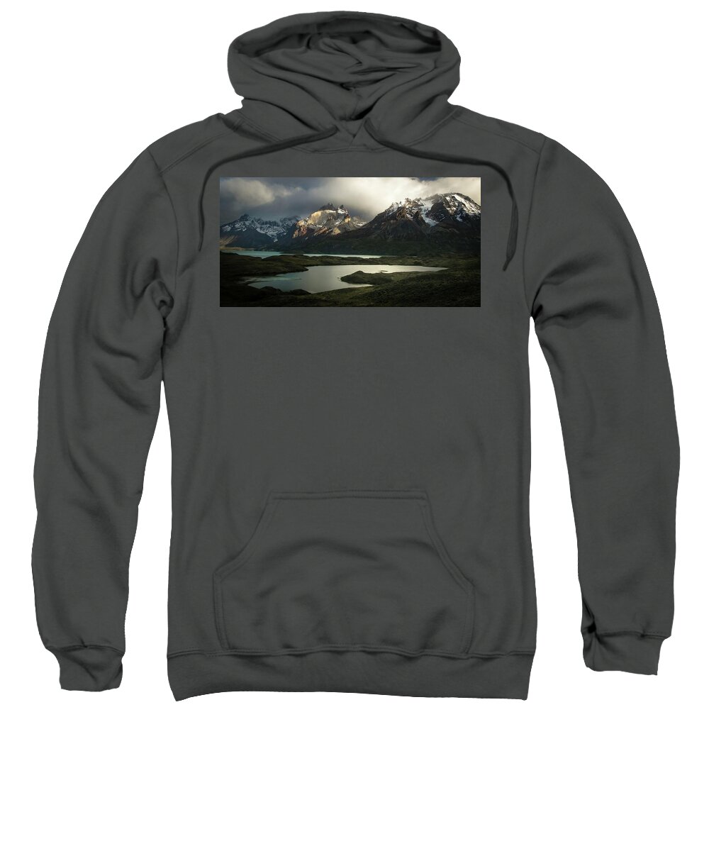 Patagonia Sweatshirt featuring the photograph Torres del Paine Sunrise by Ryan Weddle