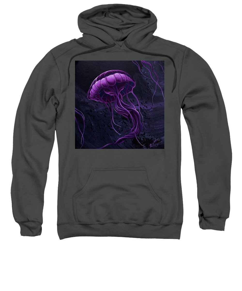 Jelly Fish Sweatshirt featuring the painting Tentacles by William Love