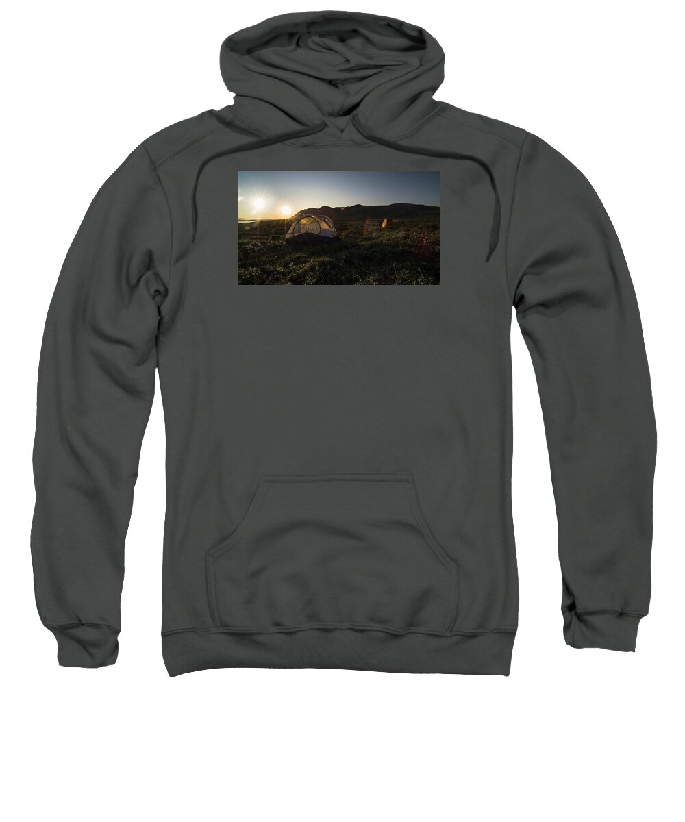 Alaska Sweatshirt featuring the photograph Tenting in the Midnight Sun by Ian Johnson