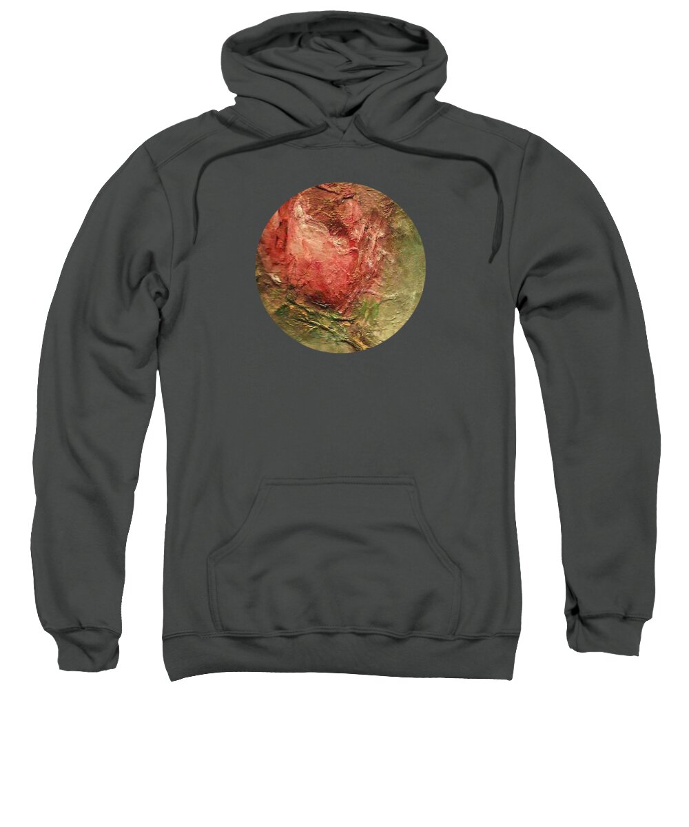 Floral Sweatshirt featuring the painting Textured Rose Art by Mary Wolf
