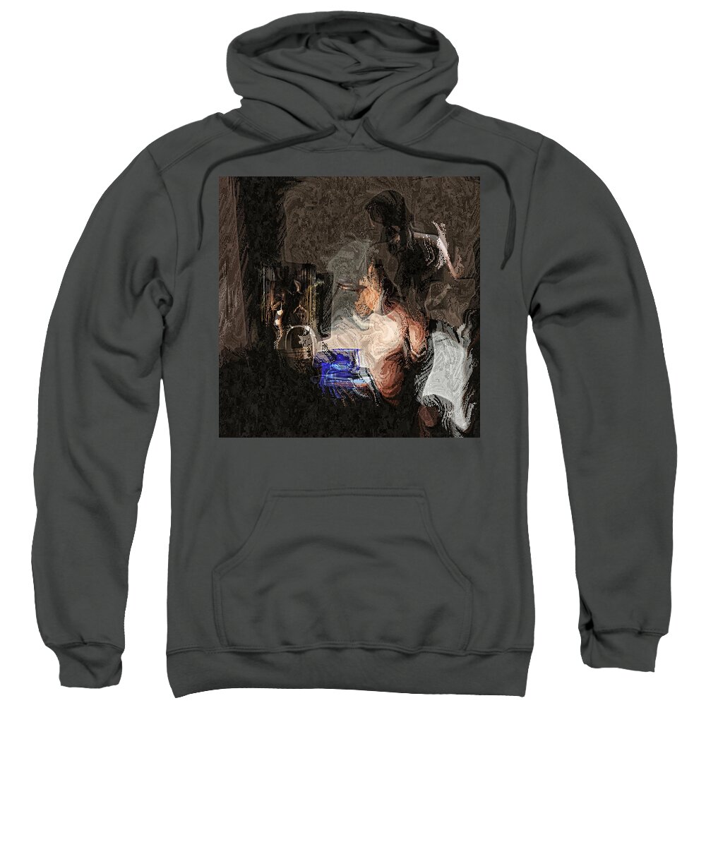 Nude Sweatshirt featuring the photograph The Blue Vase by Mark Egerton