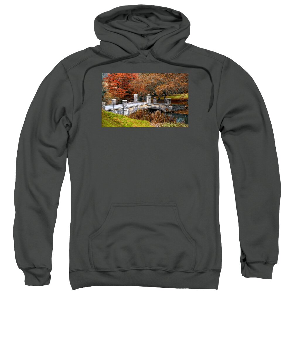 Autumn Sweatshirt featuring the photograph The Bridge to Autumn by Mike Hope by Michael Hope