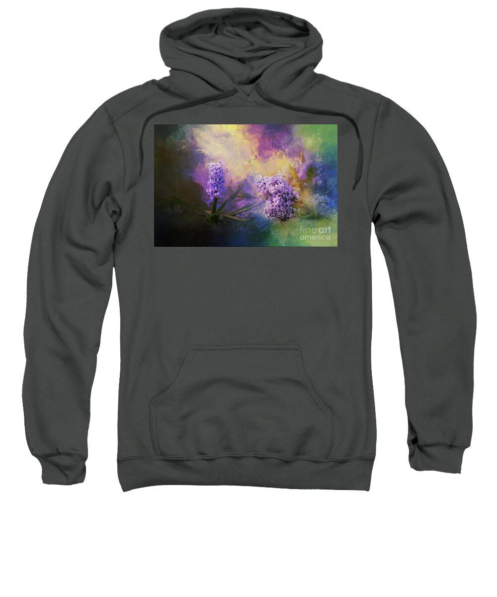Hyacinths Sweatshirt featuring the photograph The Earth Laughs in Flowers by Eva Lechner