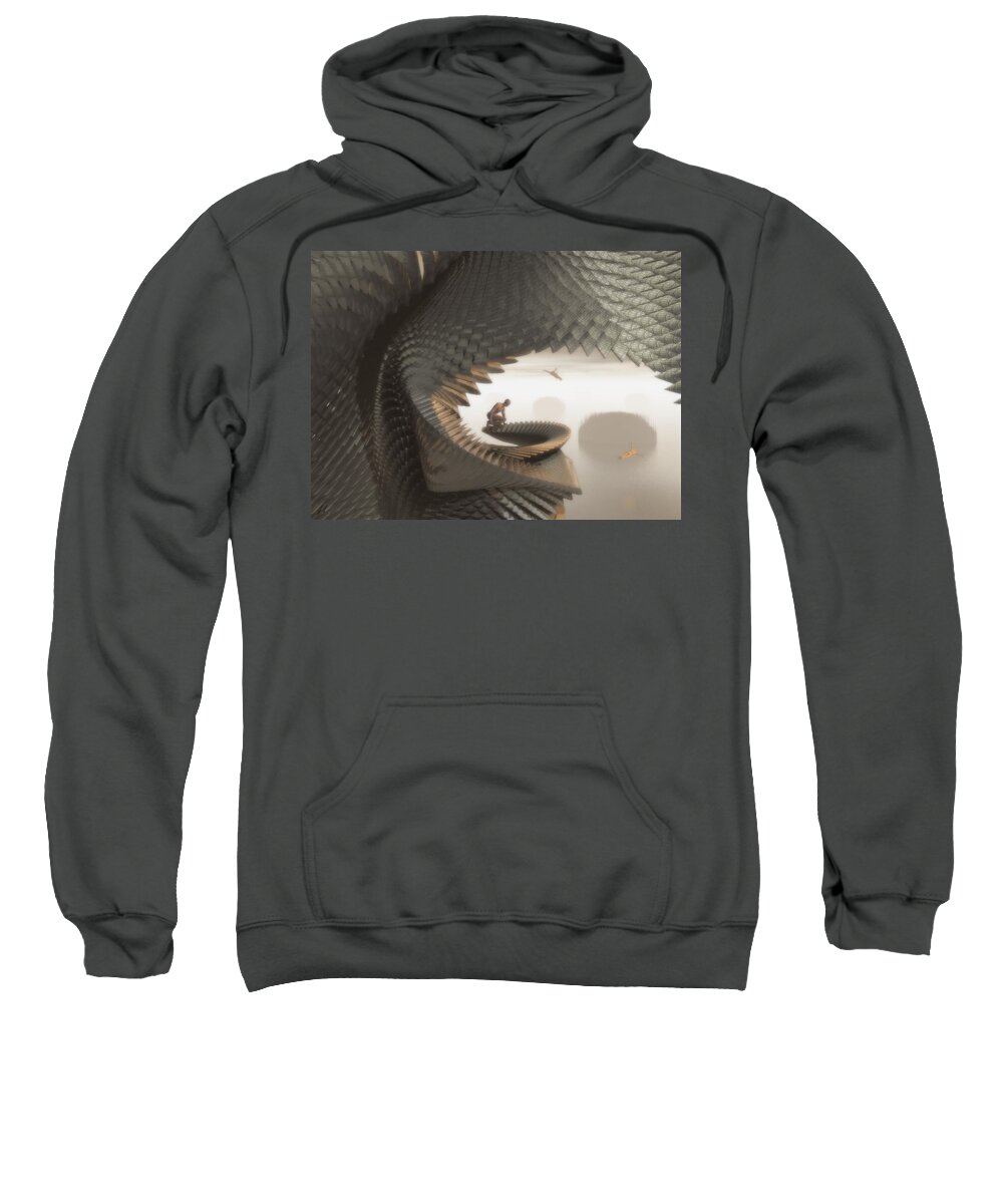 Eyrie Sweatshirt featuring the digital art The Eyrie by John Alexander