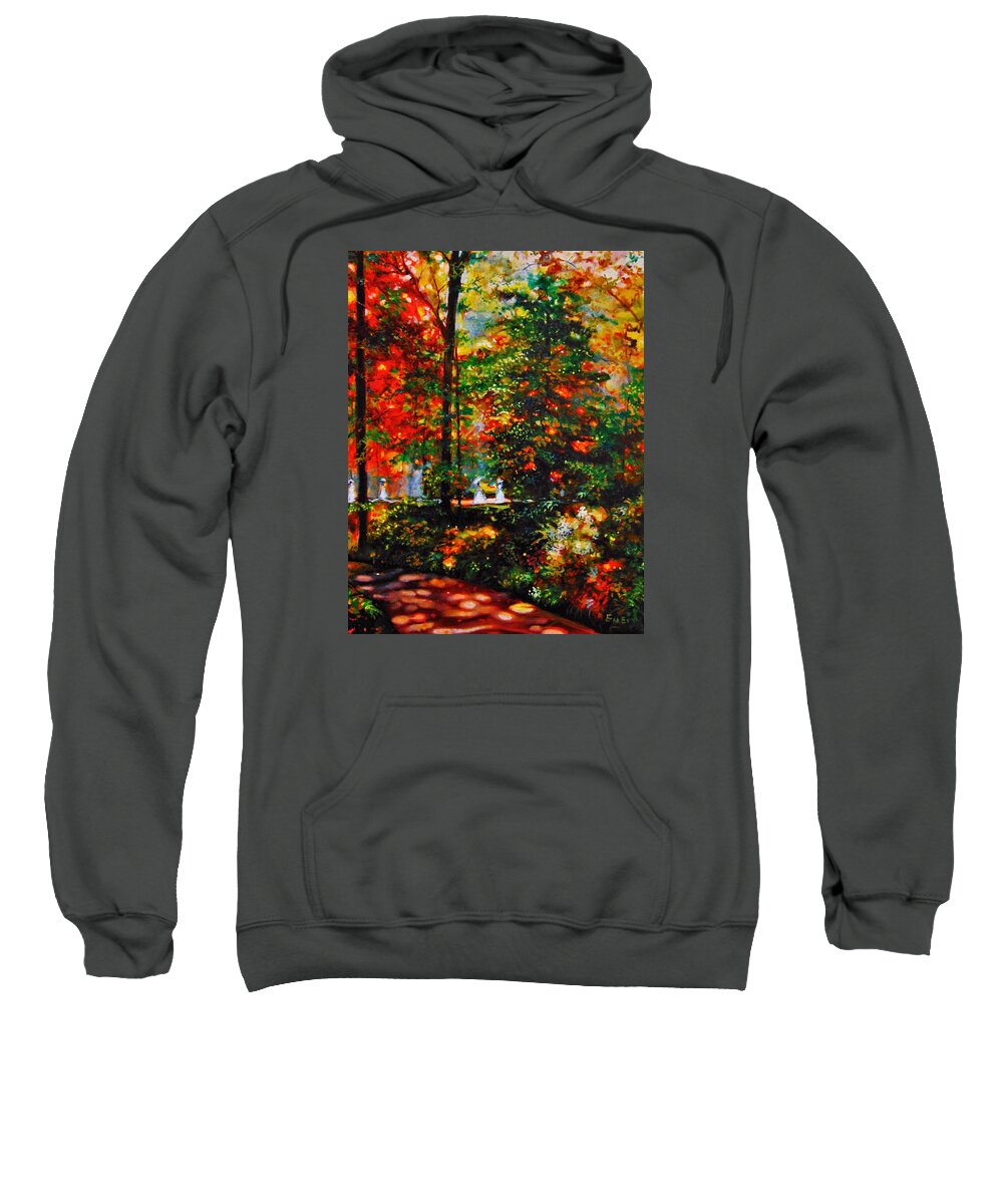 Landscape Sweatshirt featuring the painting The Garden by Emery Franklin