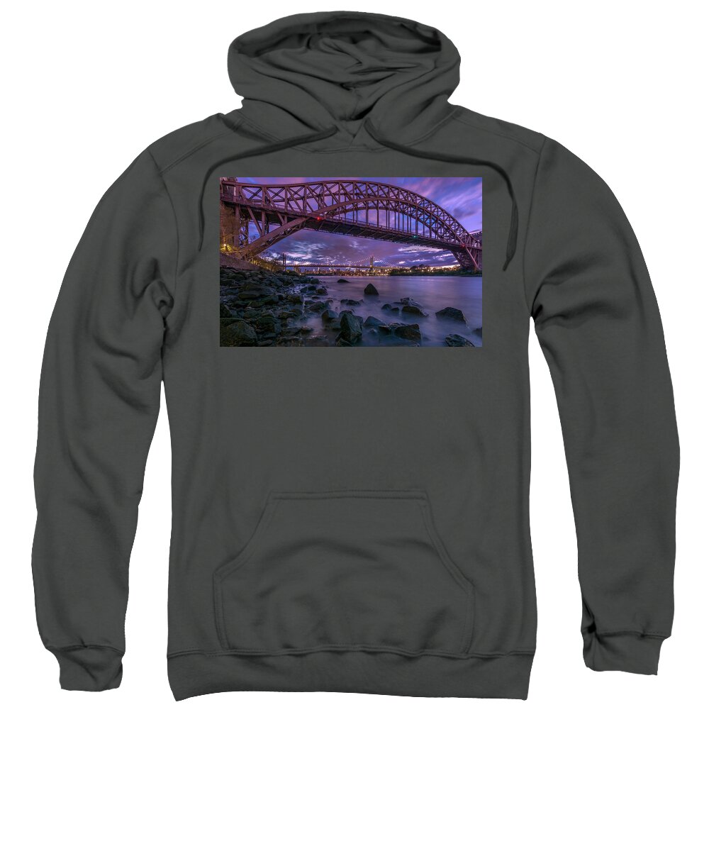 Hell Gate Bridge Sweatshirt featuring the photograph The Hell Gate Bridge by John Randazzo