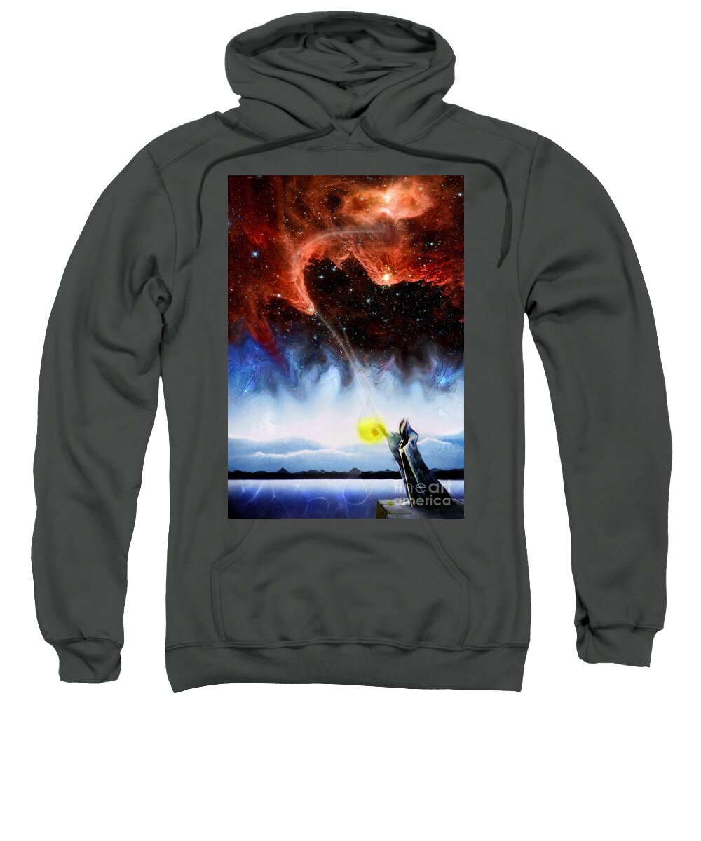 Fantasy Image Sweatshirt featuring the painting The Hermit's Path by David Neace CPX