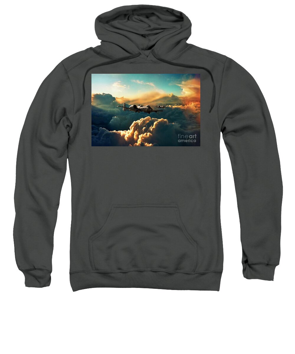 A10 Sweatshirt featuring the digital art The Hogs by Airpower Art