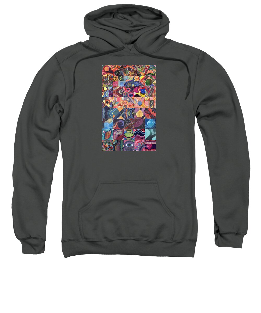 Abstract Sweatshirt featuring the painting The Joy of Design First 40 Variation 1 by Helena Tiainen