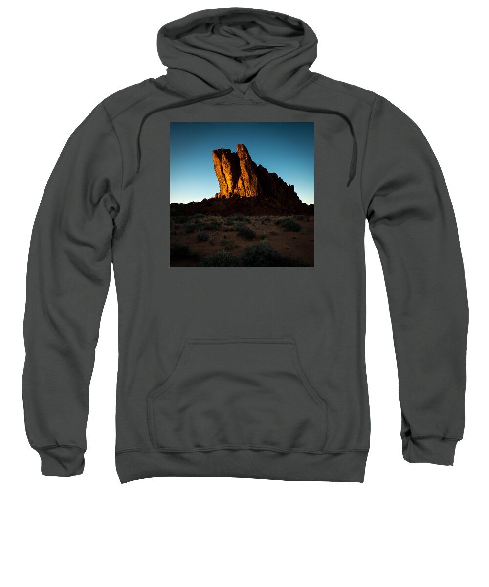 Valley Of Fire Sweatshirt featuring the photograph The Last Light by Mark Rogers