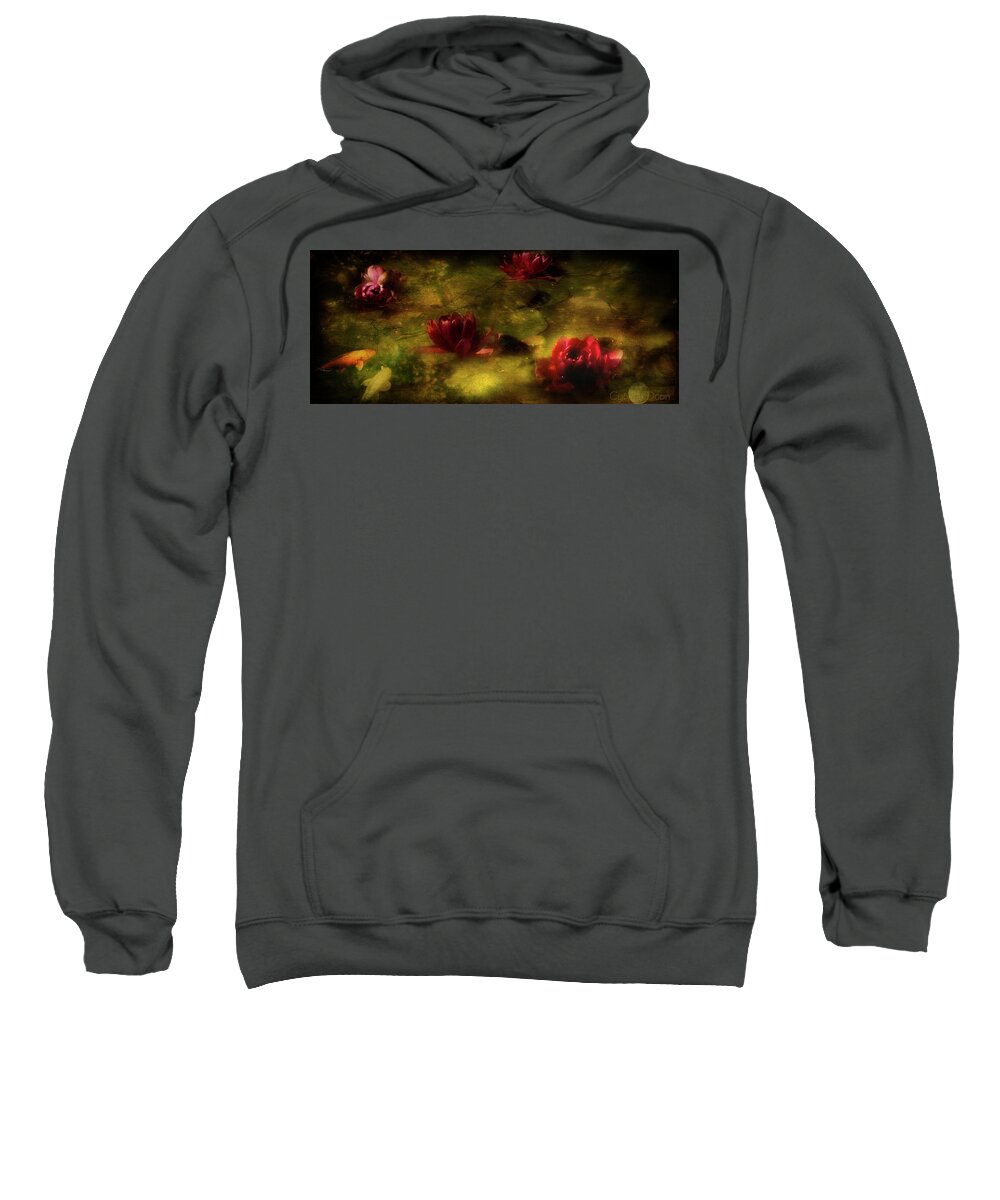  Sweatshirt featuring the photograph The Lily Pond by Cybele Moon