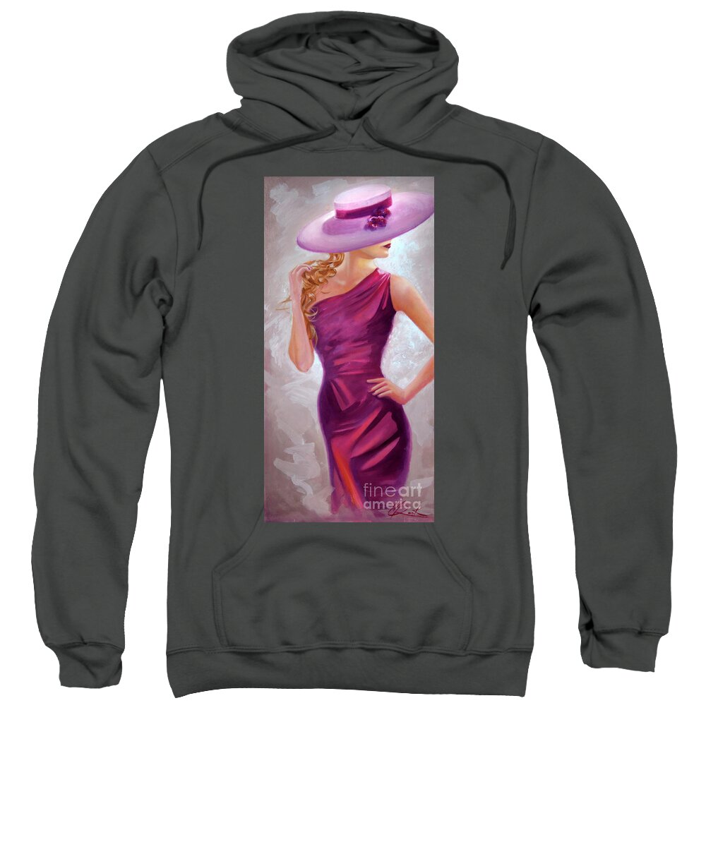 The Model Sweatshirt featuring the painting The Model by Michael Rock